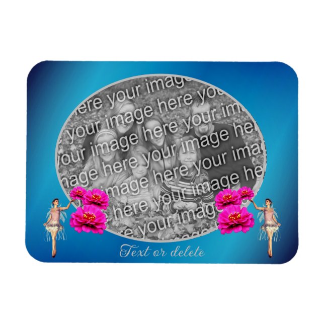 Fairy And Flowers Personalized Add Your Photo  Magnet (Horizontal)