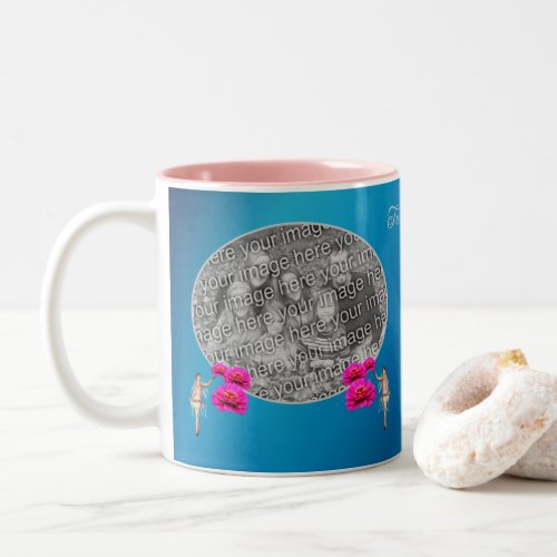 Fairy And Flowers Personalized Add Your Photo  Two_Tone Coffee Mug