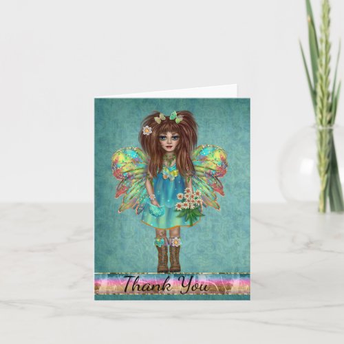 Fairy and Flowers Thank You Card