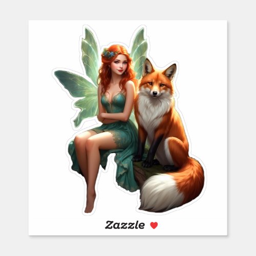 Fairy and Fox Sticker