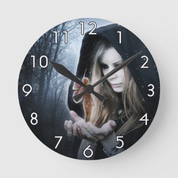 Fairy And Girl Round Clock by CaptainScratch at Zazzle