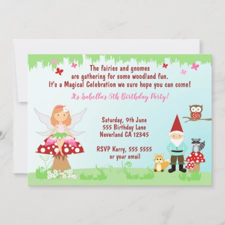 Fairy And Gnome Woodland Party | Invitation