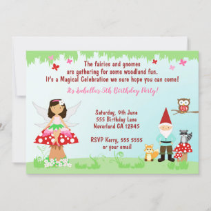 Fairy and Gnome Woodland Party INVITATION