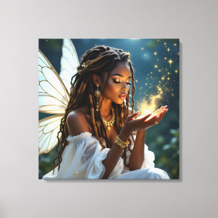 Fairy and Gold Dust Ethereal Mystical Canvas Print