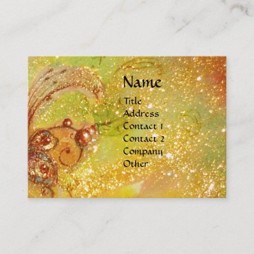 FAIRY AND GRYPHON Fantasy  Watercolor Yellow Business Card