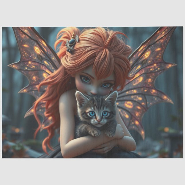 Fairy and her Cat  Tissue Paper (Front)