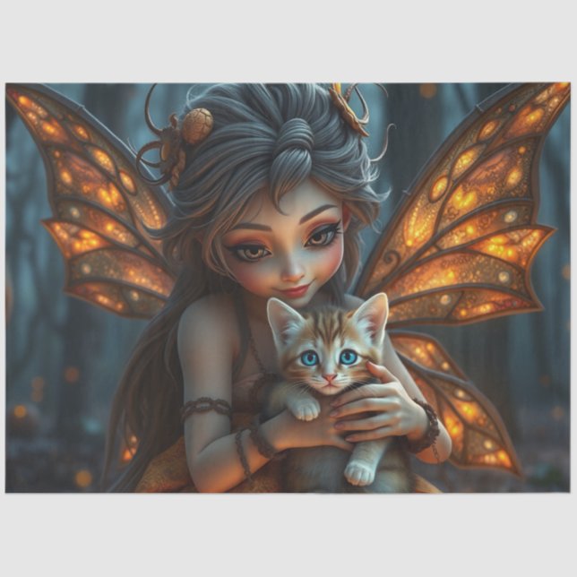 Fairy and her Cat  Tissue Paper (Front)