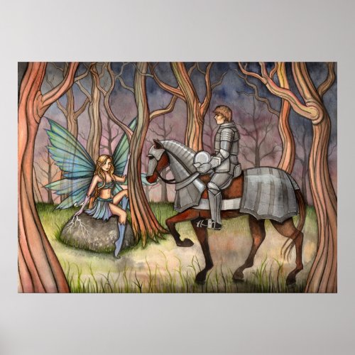 Fairy and Knight Poster by Molly Harrison