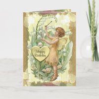 Fairy and Lily-of-the-Valley Birthday Card