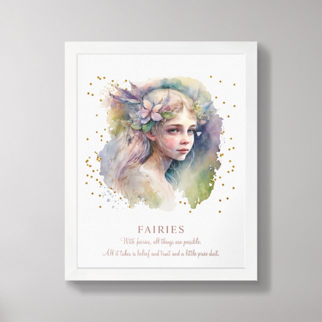 Fairy And Pixie Dust Saying framed art (Framed Front)