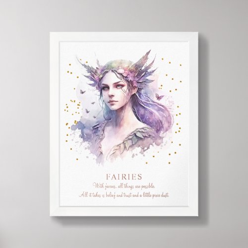 Fairy And Pixie Dust Saying framed art