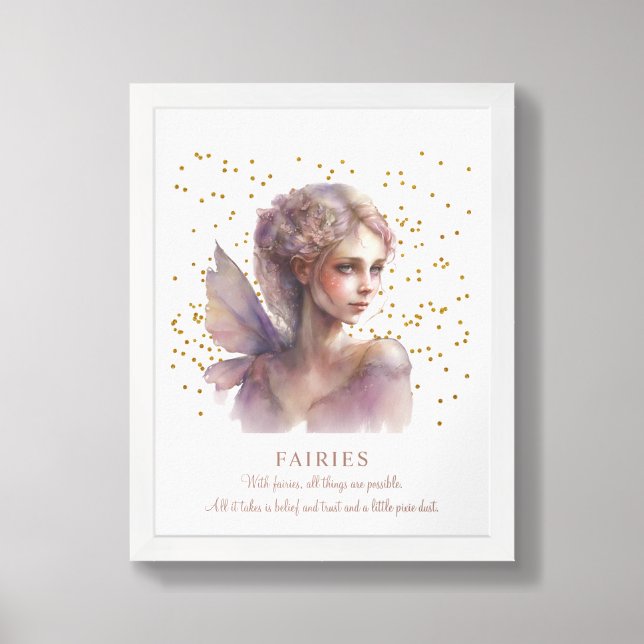 Fairy And Pixie Dust Saying framed art (Framed Front)