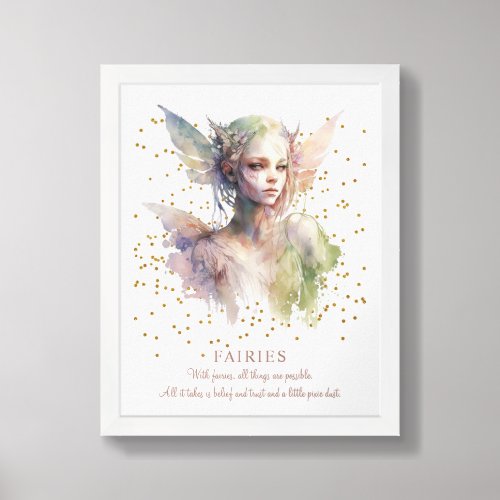 Fairy And Pixie Dust Saying framed art