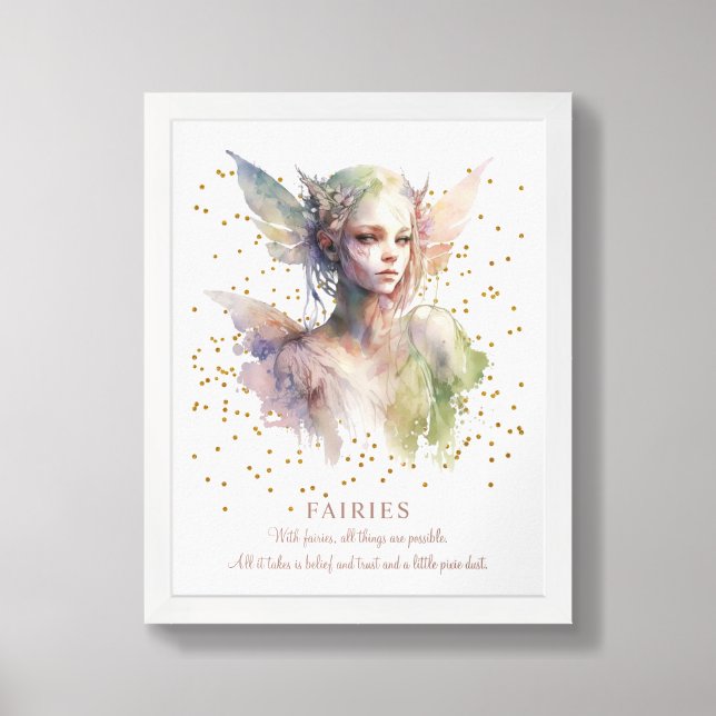 Fairy And Pixie Dust Saying framed art (Framed Front)