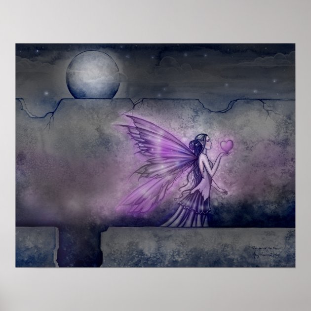 Fairy Print  Poster Lilac Blue/Fairy Picture Wall Art/Enchanted Fairy Gift Home 