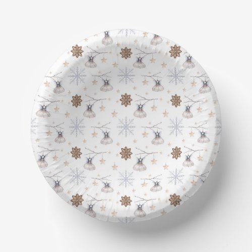 Fairy and Snowflakes Paper Bowls