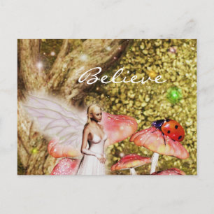 Fairy and the ladybug postcard
