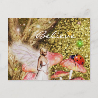 Fairy and the ladybug postcard