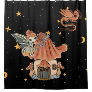 Fairy and the Mushroom House Shower Curtain