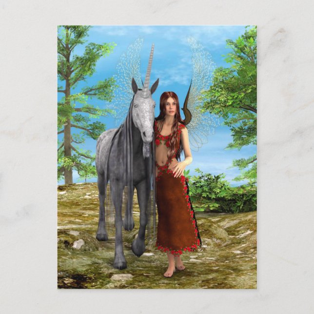 Fairy and Unicorn Postcard (Front)