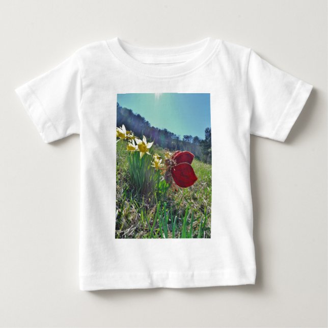 Fairy and yellow flowers baby T-Shirt (Front)