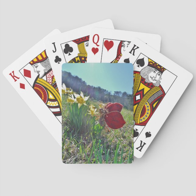 Fairy and yellow flowers poker cards (Back)