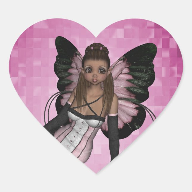 Fairy Angel Pamela Heart Sticker (Front)