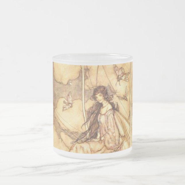 Fairy Arthur Rackham Frosted Glass Coffee Mug (Center)