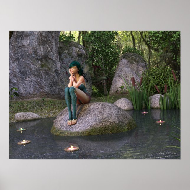 Fairy at the Enchanted Pond Poster (Front)