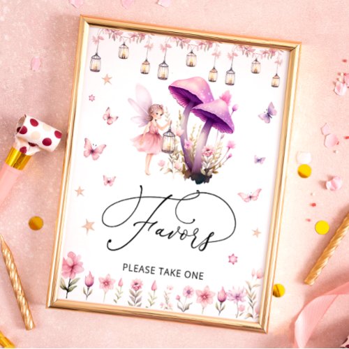 Fairy Baby Shower Favors Please Take One Poster