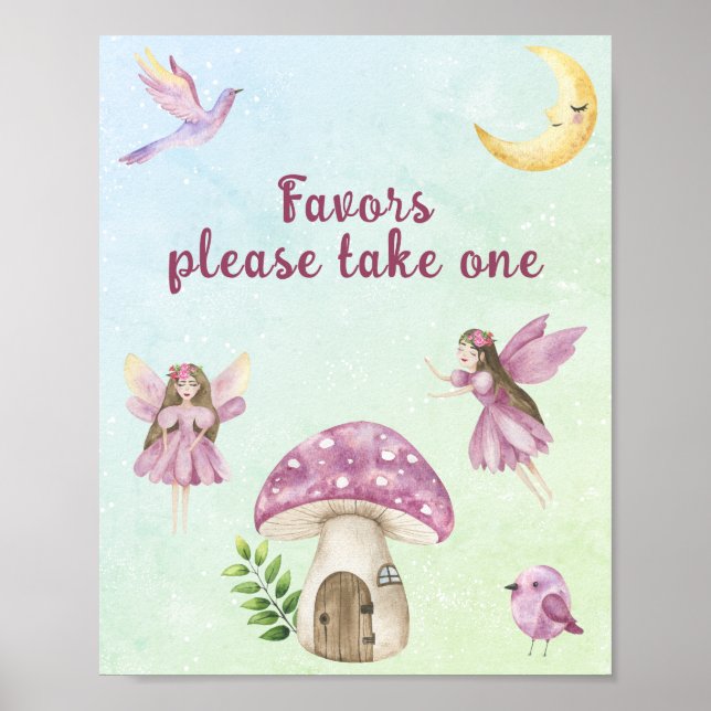 Fairy baby shower Favors Poster (Front)
