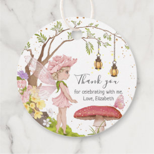 Fairy Baby Shower Floral Birthday Circle Favor Tags