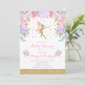 Fairy Baby Shower Invitation Floral Fairy Shower (Standing Front)