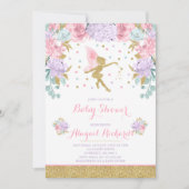 Fairy Baby Shower Invitation Floral Fairy Shower (Front)