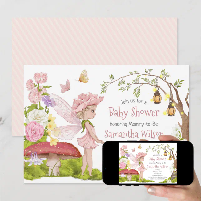 Fairy Baby Shower Invitation Floral Fairy Shower | Zazzle