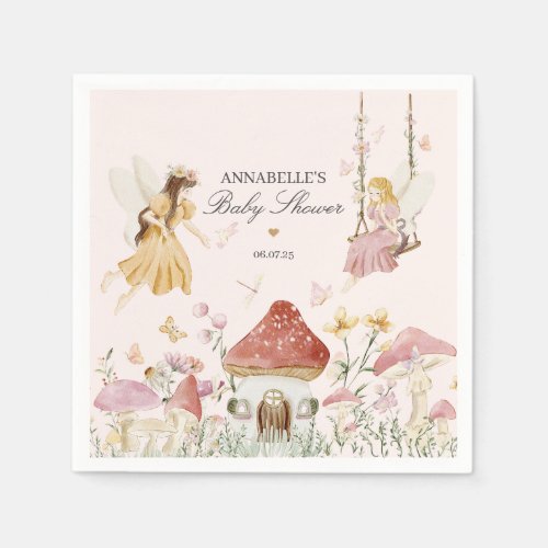 Fairy Baby Shower Party Table Decor Napkins