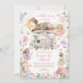 Fairy Baby Shower Pink Lavender Flower Tea Party Invitation (Front)