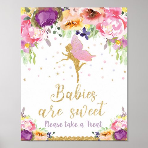 Fairy Baby Shower Treats Favors Sign Baby Girl