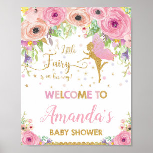 Fairy Baby Shower Welcome Sign Poster Girl