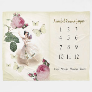 Fairy Ballerina Baby 1st year Milestone Blanket