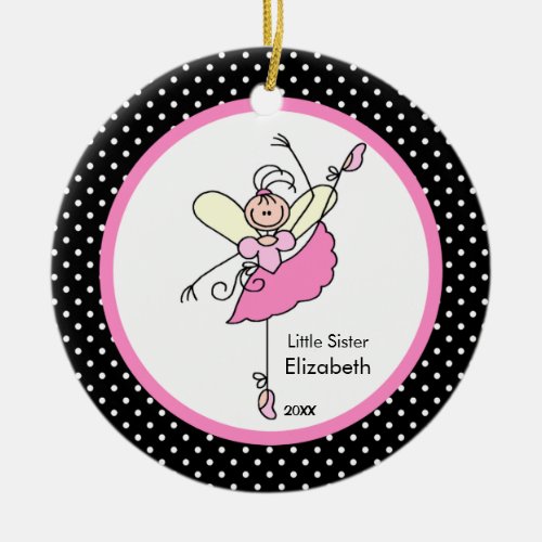 Fairy Ballerina Little Sister Christmas Ornament