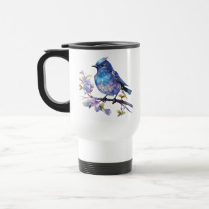 Fairy Bird Flowers watercolor Clipart-73611 Travel Mug