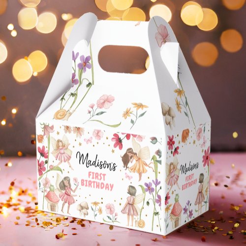 Fairy Birthday 1st Enchanted Forest Girl Floral Favor Boxes