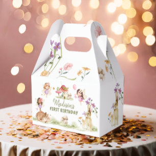 Fairy Birthday 1st Enchanted Forest Girl Floral Favor Boxes