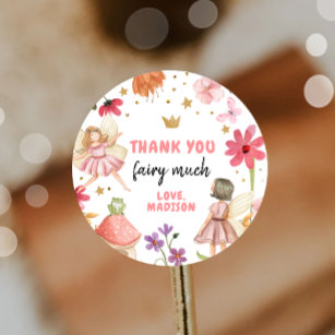 Personalised Fairy Princess Birthday Party Stickers for sweet cones