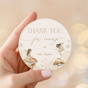 Fairy Birthday Boho Thank You  Classic Round Sticker