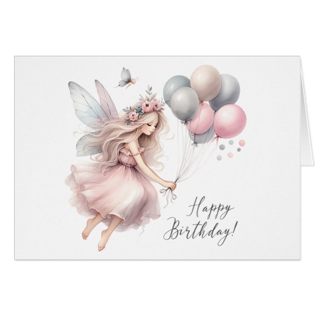 Fairy Birthday Card (Front Horizontal)