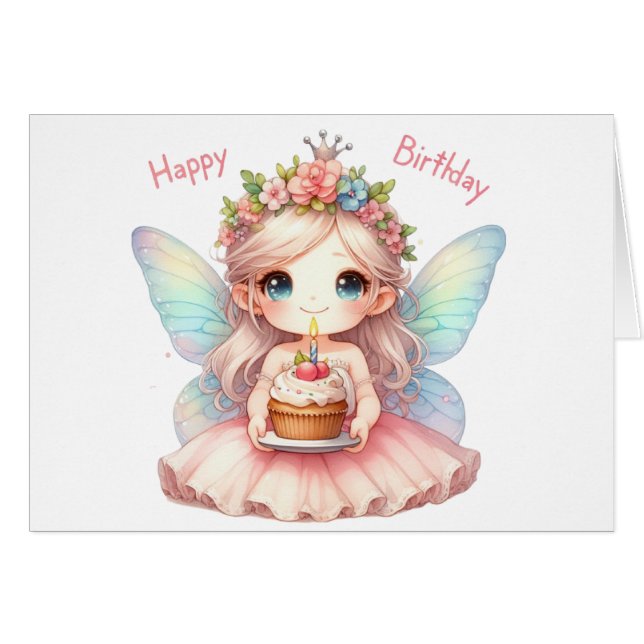 Fairy Birthday Card (Front Horizontal)