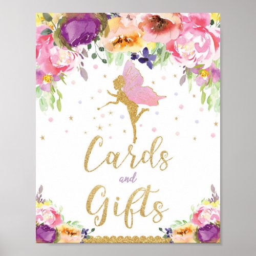 Fairy Birthday Cards and Gifts Baby Girl Shower Poster