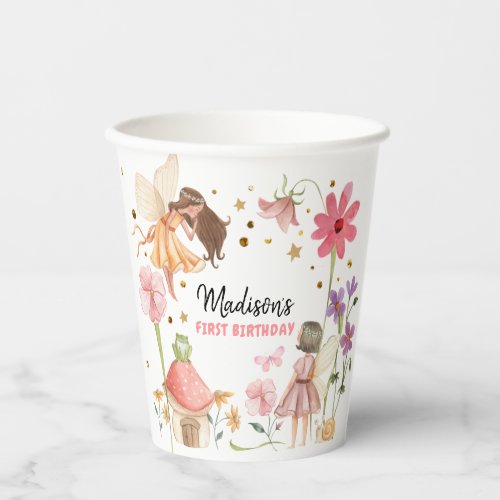 Fairy Birthday Enchanted Forest Girl 1st Birthday  Paper Cups